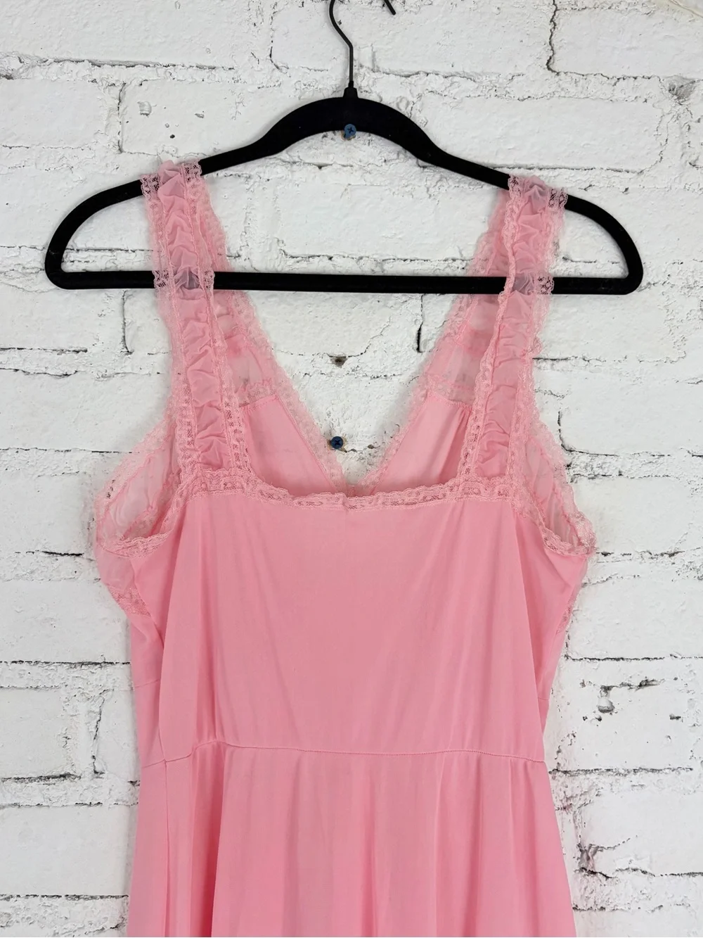 Vintage 50s Luxite by Holeproof Nylon Pink Maxi Slip Nightie Lingerie Dress 34 - Picture 13 of 15